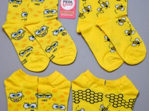 جوراب ساقدار و مچی طرح زنبور و باب اسفنجی برند پاتوک پاتوک