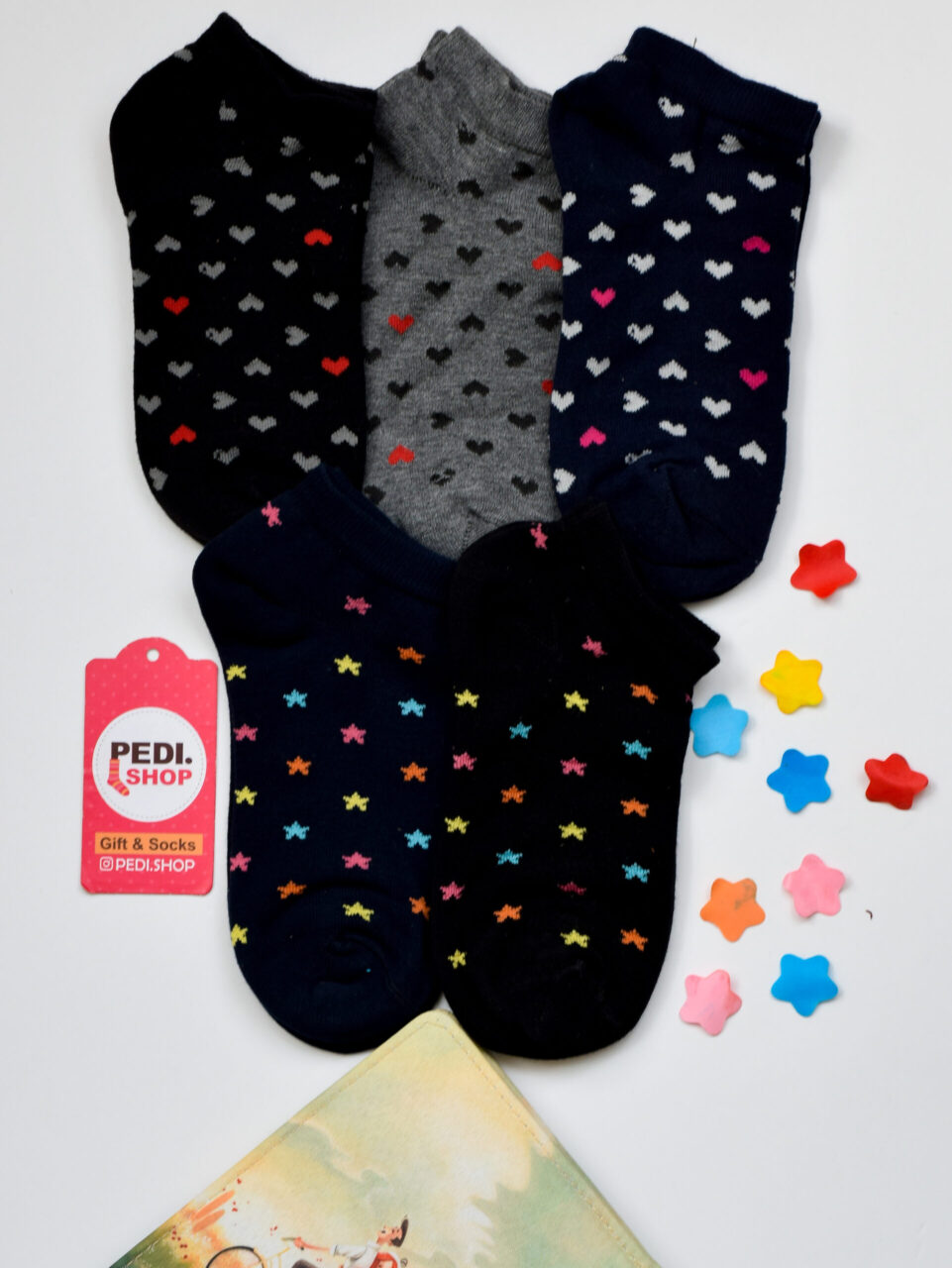 جوراب مچی طرح قلب و ستاره برند کالزی لند 1 جوراب مچی طرح قلب و ستاره برند کالزی لند