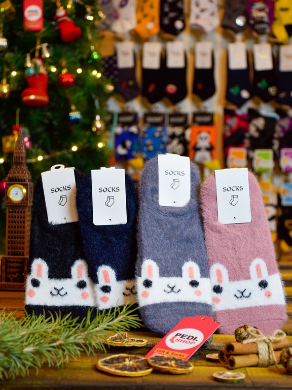 جوراب کالج موهر زمستانه با طرح خرگوش 1 جوراب کالج موهر زمستانه با طرح خرگوش