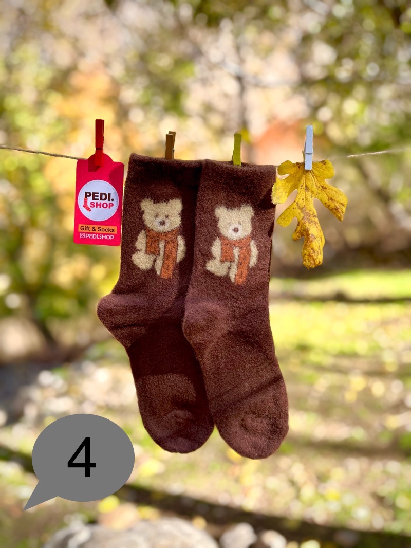 جوراب ساقدار پشمی موهر زمستانه طرح خرس تدی برند کوکو هانا 5 جوراب ساقدار پشمی موهر زمستانه طرح خرس تدی برند کوکو هانا