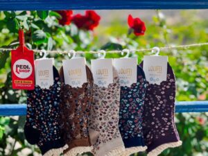جوراب مچی لب گیپور زنانه طرح گل گلی وارداتی